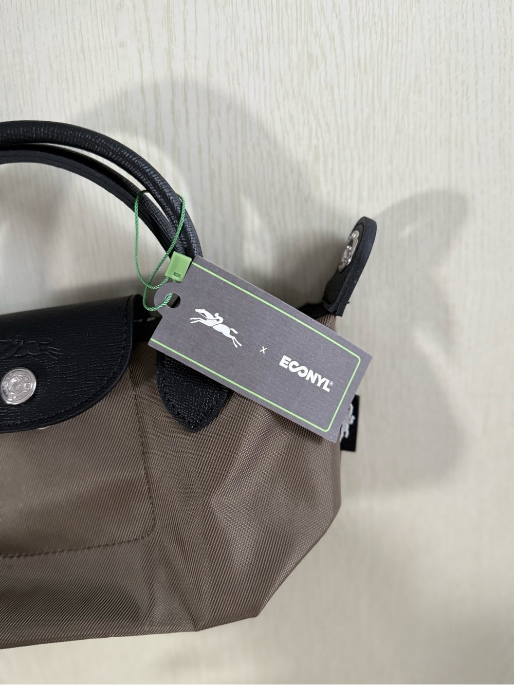 Longchamp Mini Tote in Brown with Black Trim - Picture 6 of 6